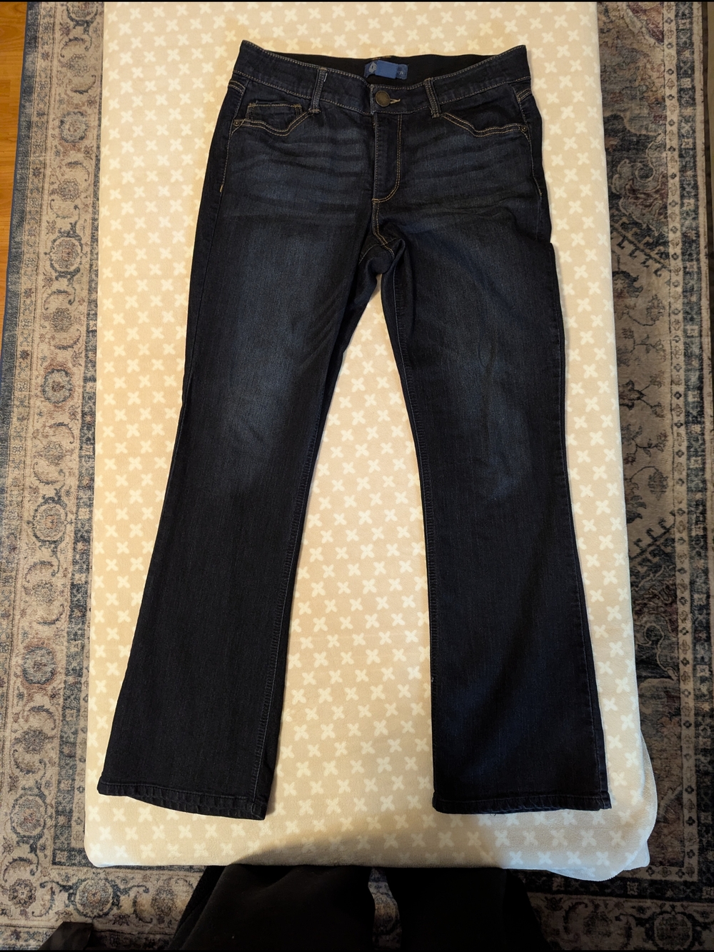 Democracy Women’s Boot Cut Jeans - Dark Wash Blue - Picture 3 of 6